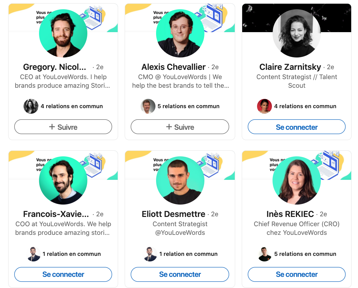 L'&eacute;quipe YouLoveWords sur LinkedIn