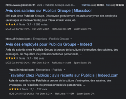 Résultats de recherche Google pour 