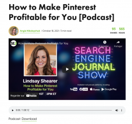 Podcast sur Comment rendre profitable Pinterest ?