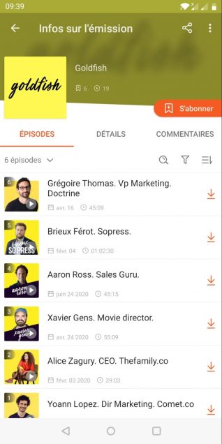 Podcast Goldfish sur Castbox